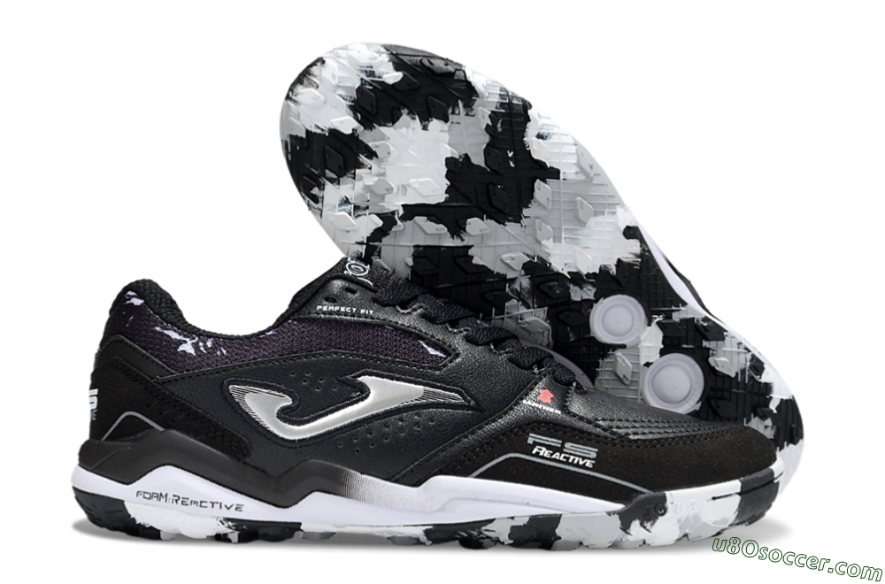 Joma Top Flex TF Artificial Turf Soccer Shoes - Black/Silver/White 1