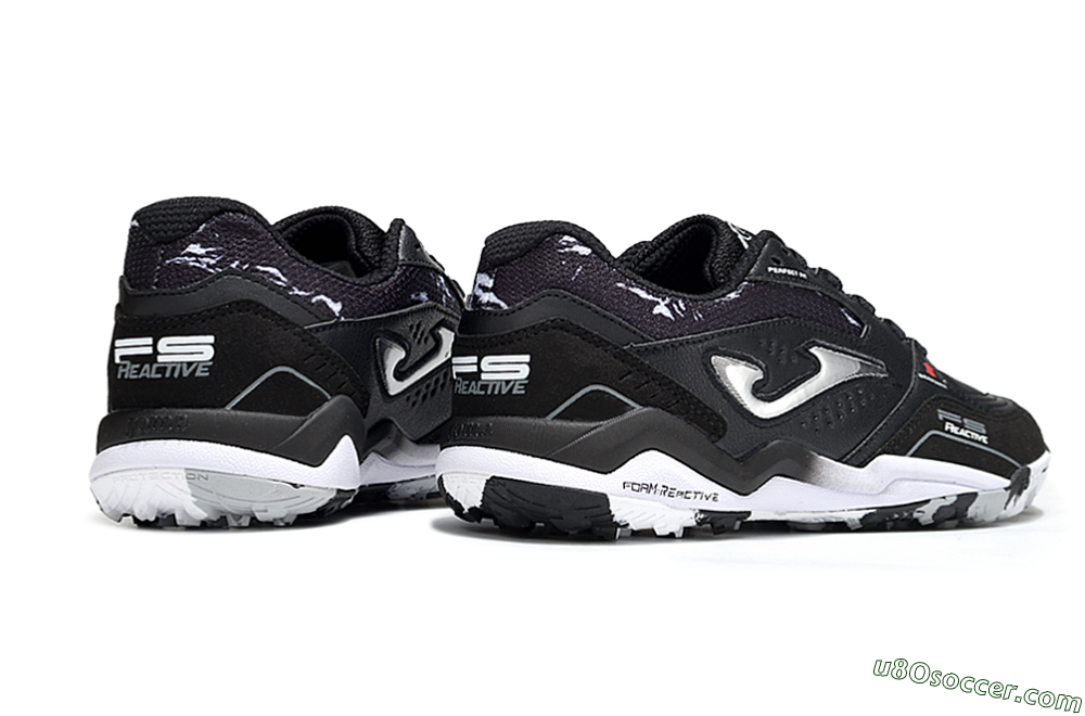 Joma Top Flex TF Artificial Turf Soccer Shoes - Black/Silver/White 6