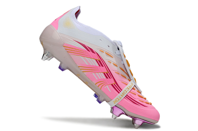 Adidas Predator 25 Elite Foldover Tongue SG Soft Ground Soccer Cleats - Pink/White/Gold