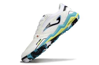 Joma Top Flex TF Artificial Turf Soccer Shoes - White/Jade/Yellow