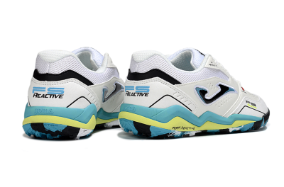 Joma Top Flex TF Artificial Turf Soccer Shoes - White/Jade/Yellow