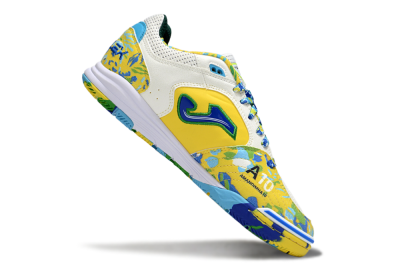 Joma Top Flex IC Indoor & Futsal Soccer Shoes - White/Yellow/Blue