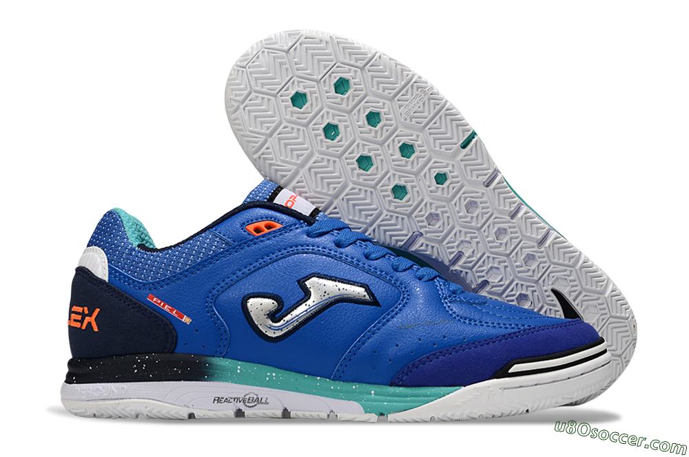 Joma Top Flex IC Indoor & Futsal Soccer Shoes - Blue/Silver/Black 1