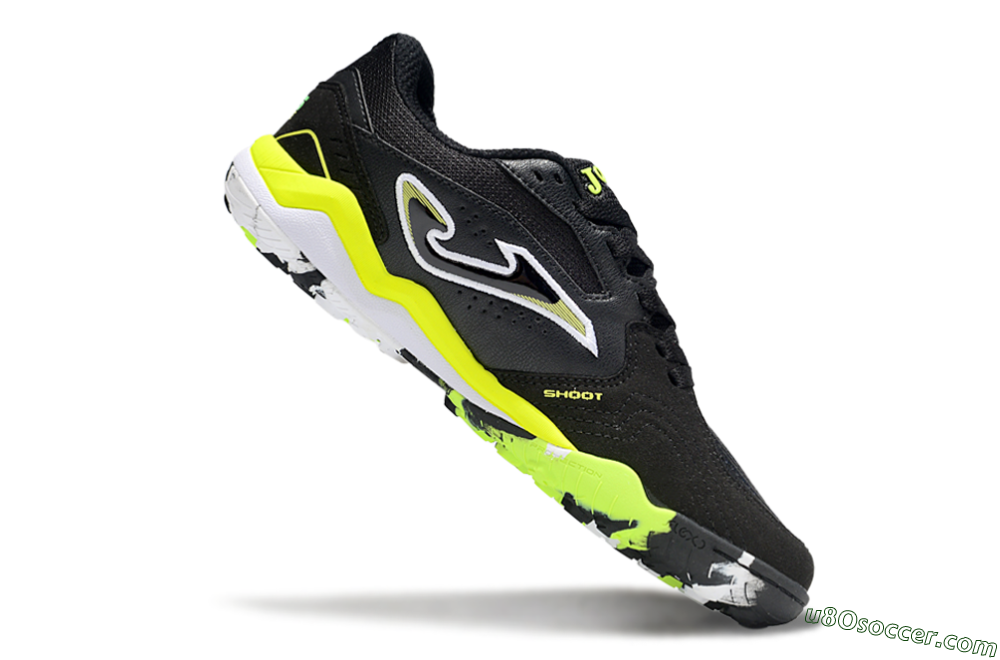 Joma Top Flex TF Artificial Turf Soccer Shoes - Black/White/Yellow 4
