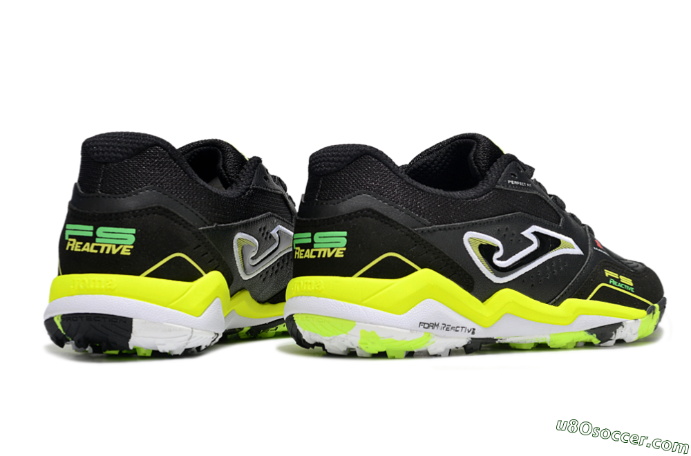 Joma Top Flex TF Artificial Turf Soccer Shoes - Black/White/Yellow 6