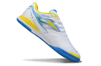 Joma Top Flex IC Indoor & Futsal Soccer Shoes - White/Blue/Yellow