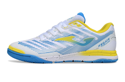 Joma Top Flex IC Indoor & Futsal Soccer Shoes - White/Blue/Yellow