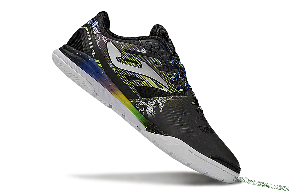 Joma Top Flex IC Indoor & Futsal Soccer Shoes - Black/White/Yellow 4