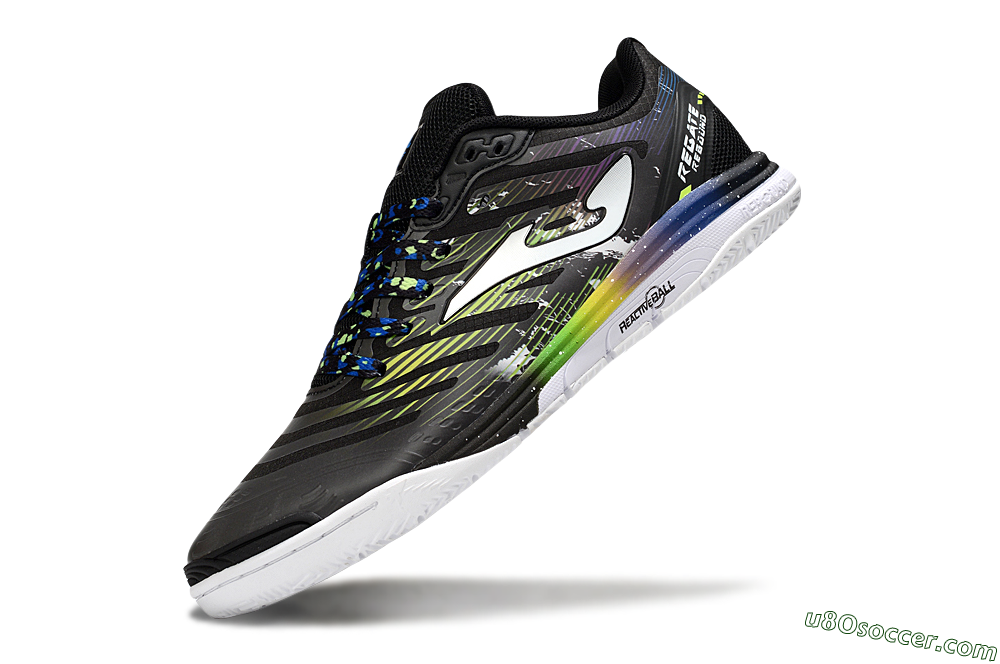 Joma Top Flex IC Indoor & Futsal Soccer Shoes - Black/White/Yellow 5