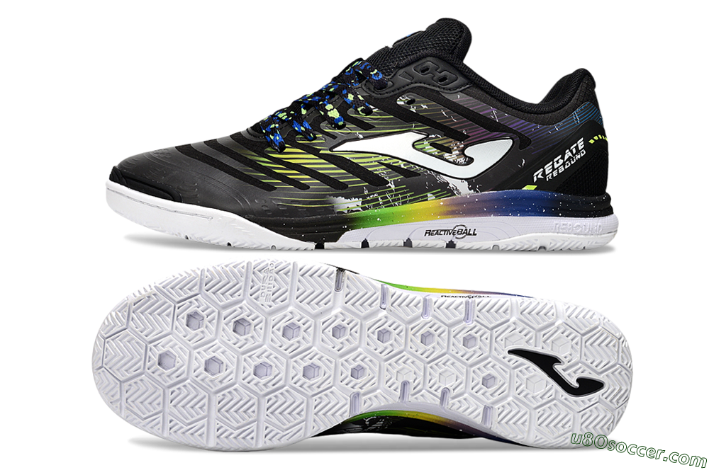 Joma Top Flex IC Indoor & Futsal Soccer Shoes - Black/White/Yellow 0