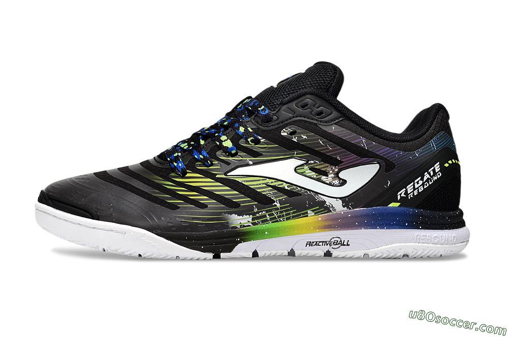 Joma Top Flex IC Indoor & Futsal Soccer Shoes - Black/White/Yellow 2
