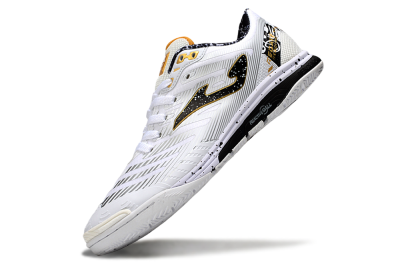 Joma Top Flex IC Indoor & Futsal Soccer Shoes - White/Black/Gold