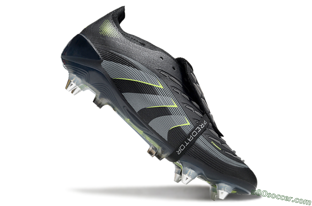 Adidas Predator 25 Elite Foldover Tongue SG Soft Ground Soccer Cleats - Black/Grey/Yellow 4