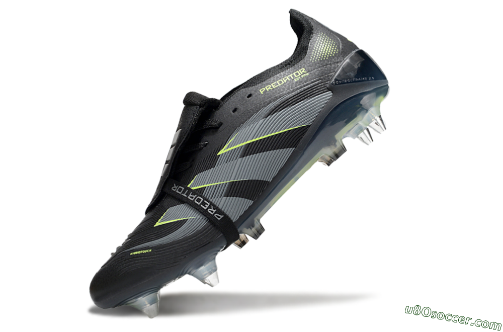 Adidas Predator 25 Elite Foldover Tongue SG Soft Ground Soccer Cleats - Black/Grey/Yellow 5