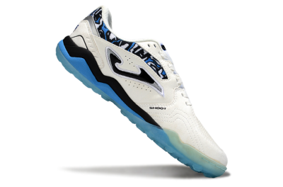 Joma Top Flex TF Artificial Turf Soccer Shoes - White/Black/Blue