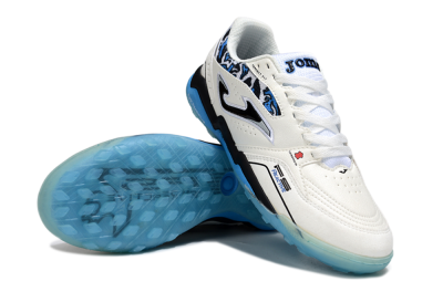 Joma Top Flex TF Artificial Turf Soccer Shoes - White/Black/Blue