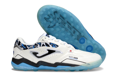 Joma Top Flex TF Artificial Turf Soccer Shoes - White/Black/Blue