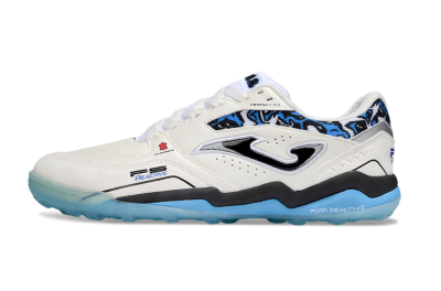 Joma Top Flex TF Artificial Turf Soccer Shoes - White/Black/Blue