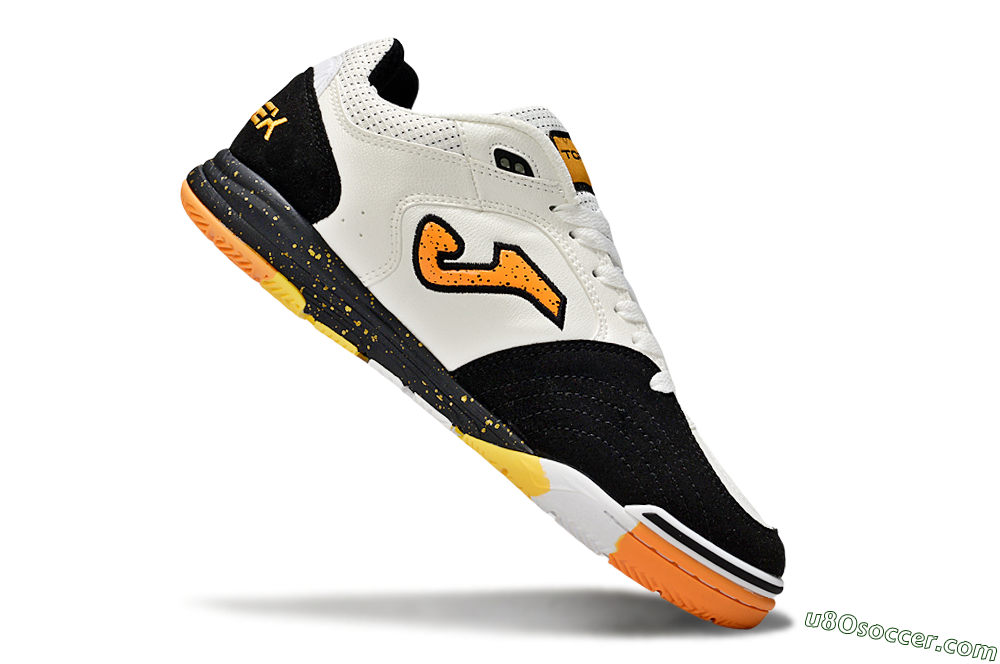 Joma Top Flex IC Indoor & Futsal Soccer Shoes - White/Yellow/Black 4