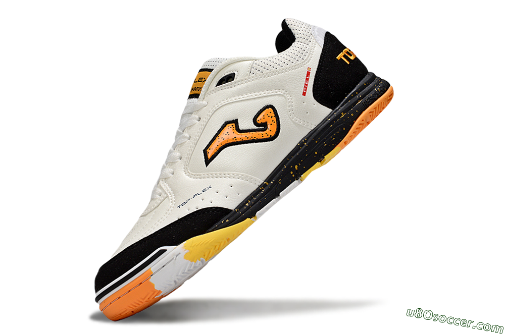 Joma Top Flex IC Indoor & Futsal Soccer Shoes - White/Yellow/Black 5