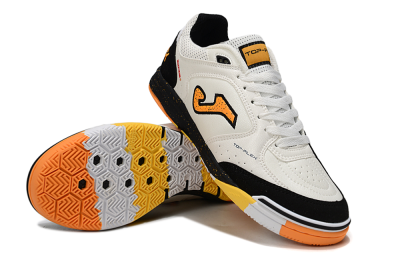Joma Top Flex IC Indoor & Futsal Soccer Shoes - White/Yellow/Black