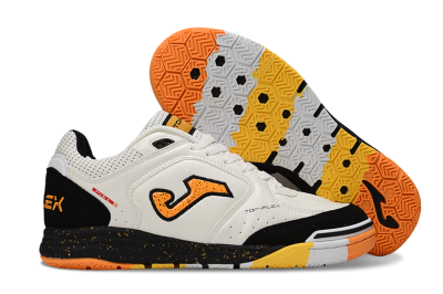 Joma Top Flex IC Indoor & Futsal Soccer Shoes - White/Yellow/Black