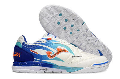 Joma Top Flex IC Indoor & Futsal Soccer Shoes - White/Red/Blue