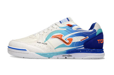Joma Top Flex IC Indoor & Futsal Soccer Shoes - White/Red/Blue