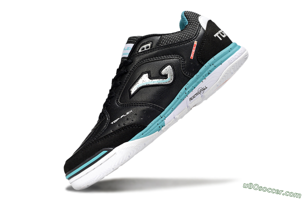 Joma Top Flex IC Indoor & Futsal Soccer Shoes - Black/Silver/Blue 5