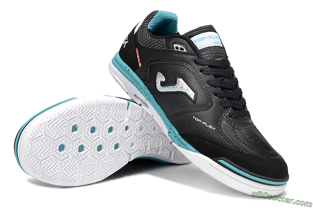 Joma Top Flex IC Indoor & Futsal Soccer Shoes - Black/Silver/Blue 3