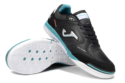 Joma Top Flex IC Indoor & Futsal Soccer Shoes - Black/Silver/Blue