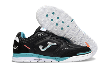 Joma Top Flex IC Indoor & Futsal Soccer Shoes - Black/Silver/Blue