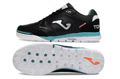 Joma Top Flex IC Indoor & Futsal Soccer Shoes - Black/Silver/Blue