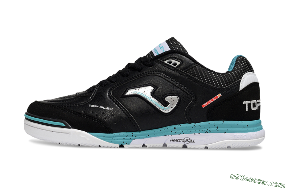 Joma Top Flex IC Indoor & Futsal Soccer Shoes - Black/Silver/Blue 2