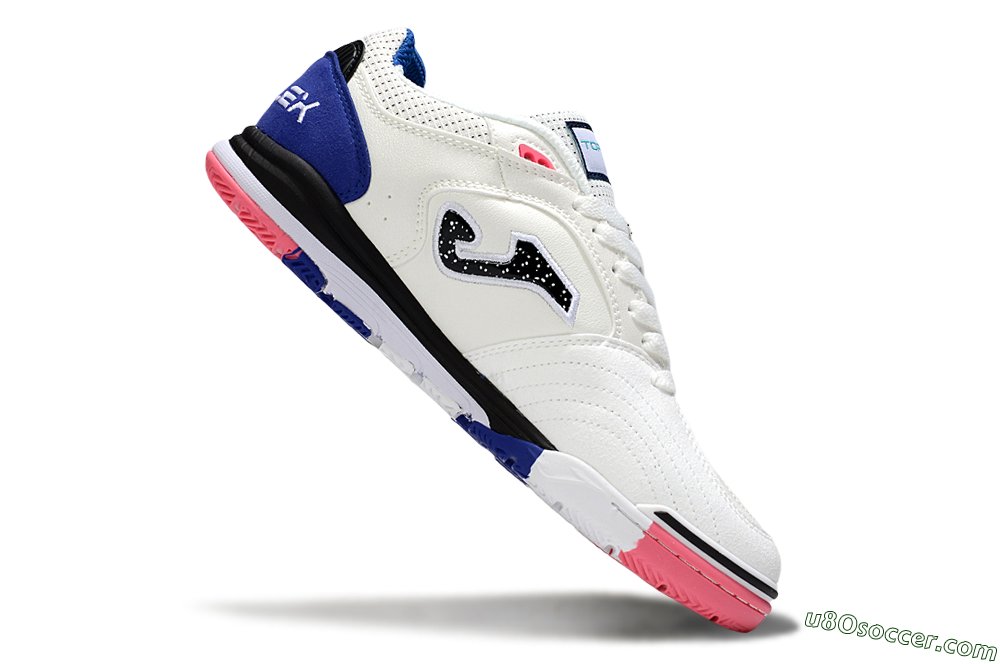 Joma Top Flex IC Indoor & Futsal Soccer Shoes - White/Black/Blue 4