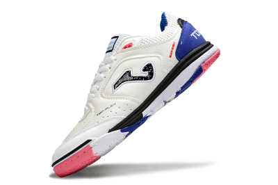 Joma Top Flex IC Indoor & Futsal Soccer Shoes - White/Black/Blue