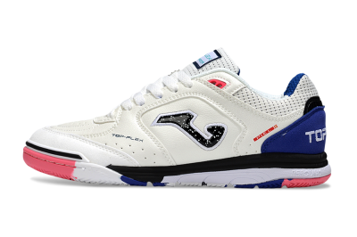 Joma Top Flex IC Indoor & Futsal Soccer Shoes - White/Black/Blue