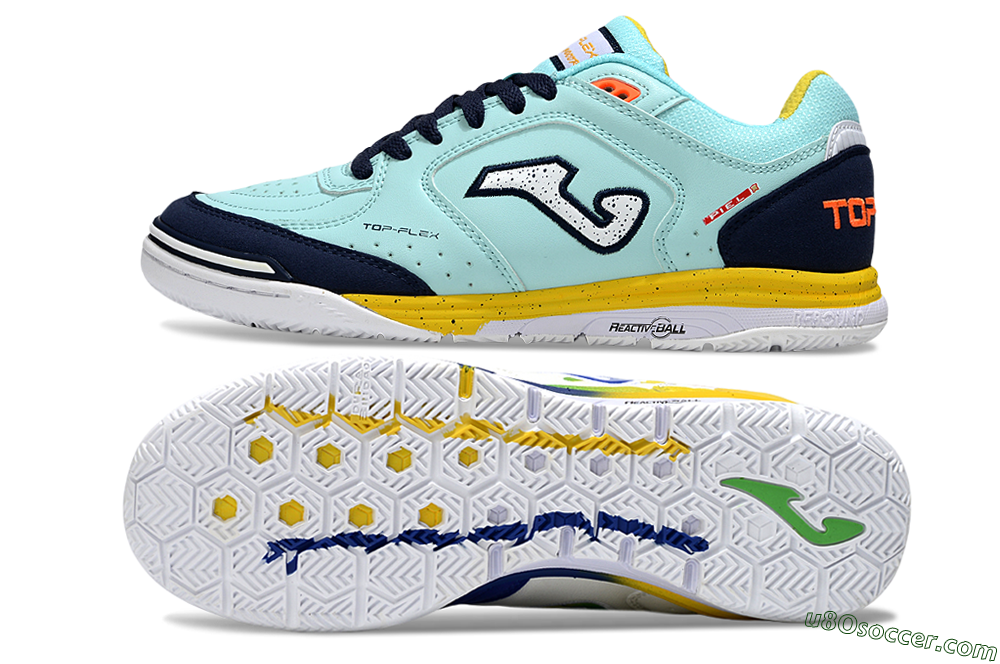 Joma Top Flex IC Indoor & Futsal Soccer Shoes - Jade/Silver/Blue 0