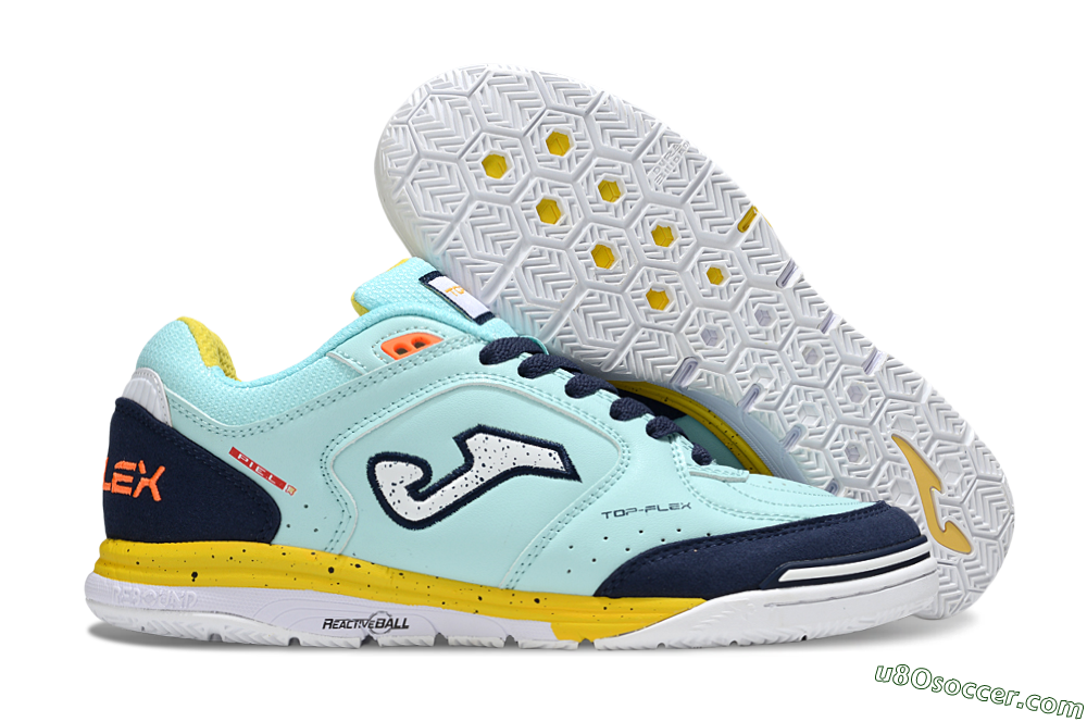Joma Top Flex IC Indoor & Futsal Soccer Shoes - Jade/Silver/Blue 1
