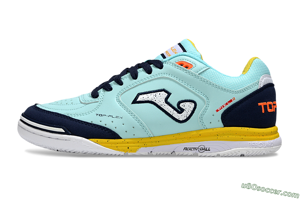 Joma Top Flex IC Indoor & Futsal Soccer Shoes - Jade/Silver/Blue 2
