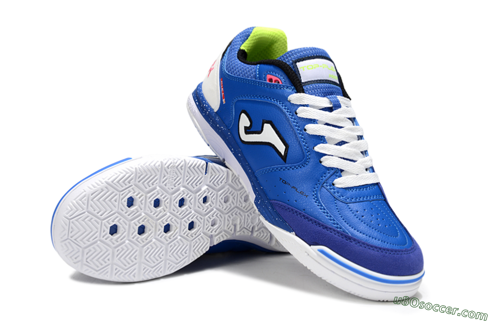 Joma Top Flex IC Indoor & Futsal Soccer Shoes - Blue/White/Pink 3