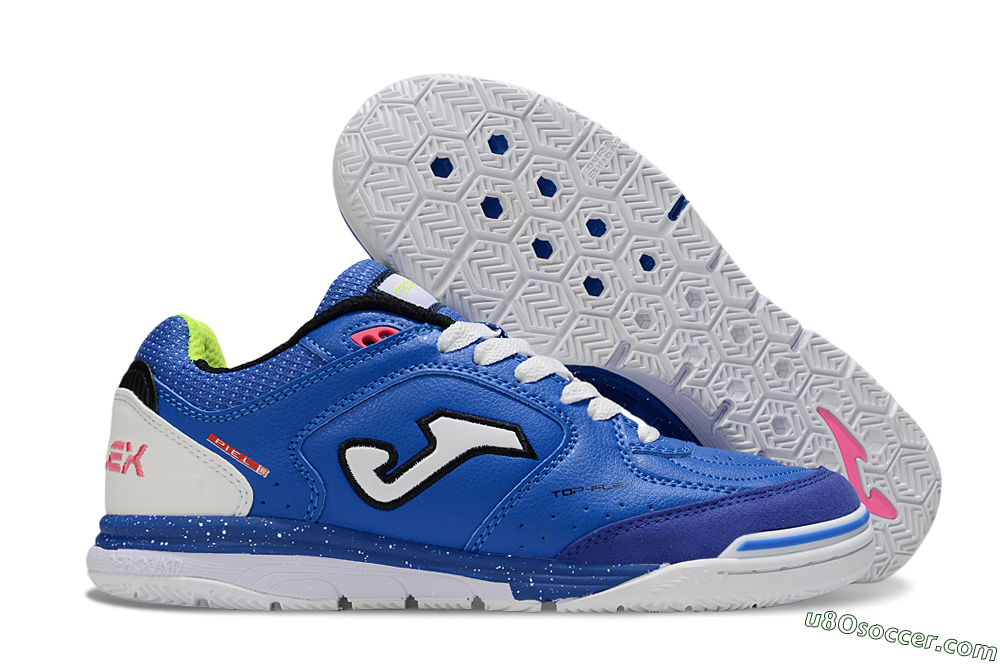 Joma Top Flex IC Indoor & Futsal Soccer Shoes - Blue/White/Pink 1