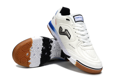 Joma Top Flex IC Indoor & Futsal Soccer Shoes - White/Silver/Blue