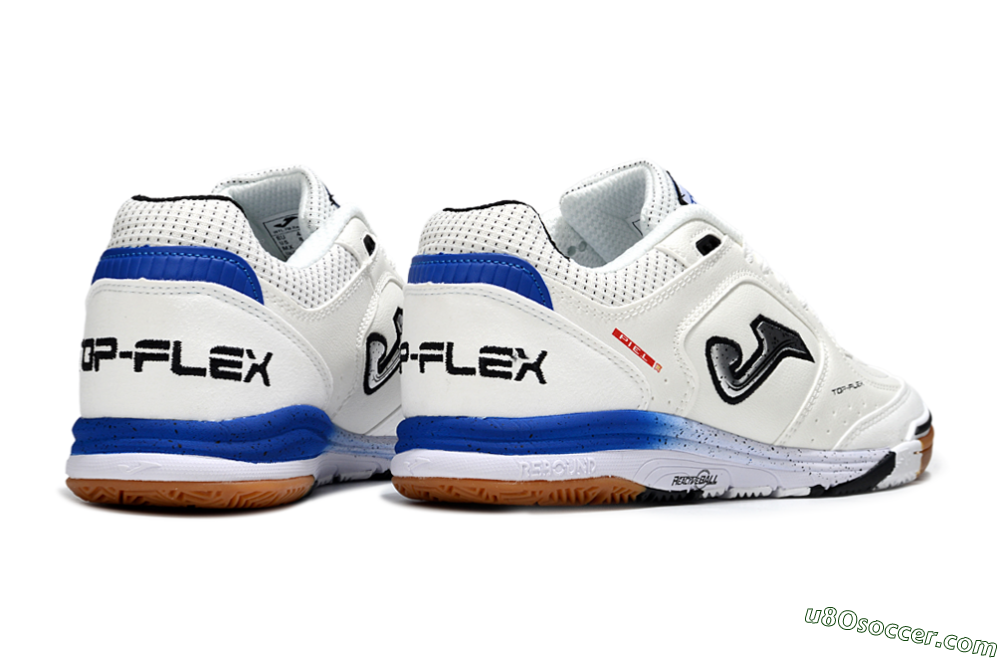 Joma Top Flex IC Indoor & Futsal Soccer Shoes - White/Silver/Blue 6