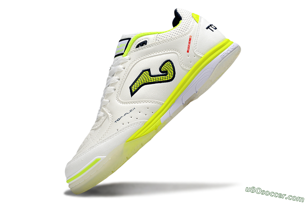 Joma Top Flex IC Indoor & Futsal Soccer Shoes - White/Yellow/Black 5