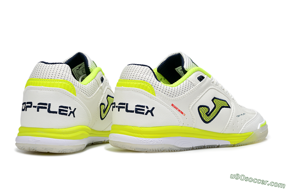 Joma Top Flex IC Indoor & Futsal Soccer Shoes - White/Yellow/Black 6