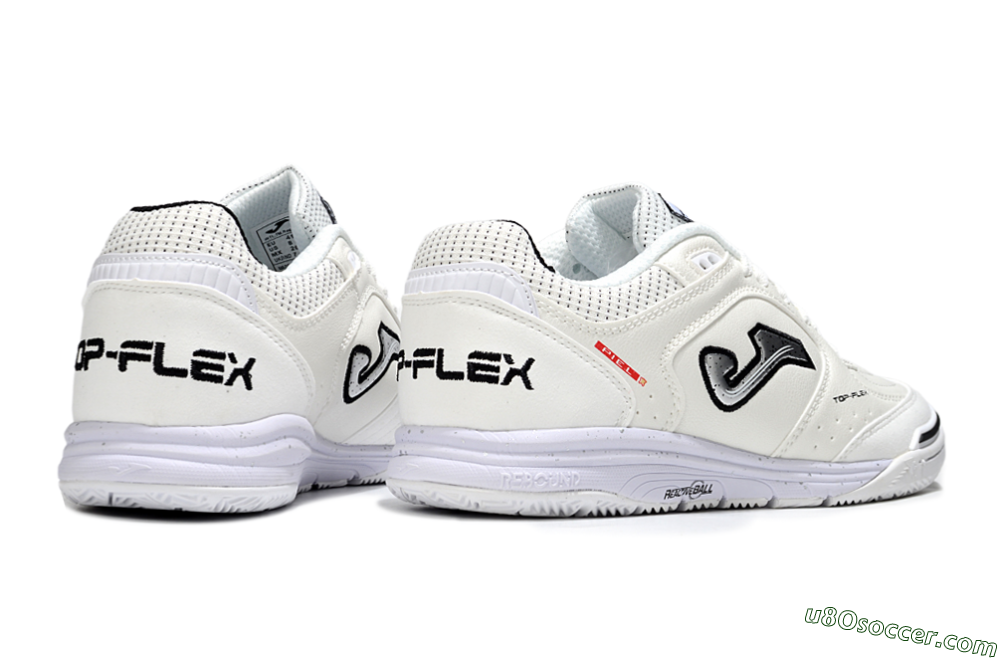 Joma Top Flex IC Indoor & Futsal Soccer Shoes - White/Silver/Black 6