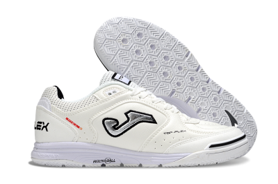 Joma Top Flex IC Indoor & Futsal Soccer Shoes - White/Silver/Black