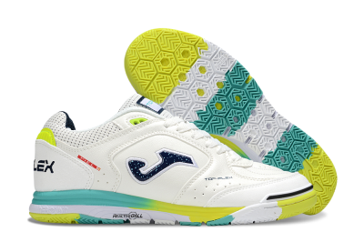 Joma Top Flex IC Indoor & Futsal Soccer Shoes - White/Yellow/Jade