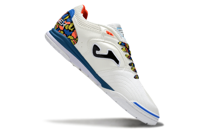Joma Top Flex IC Indoor & Futsal Soccer Shoes - White/Black/Blue